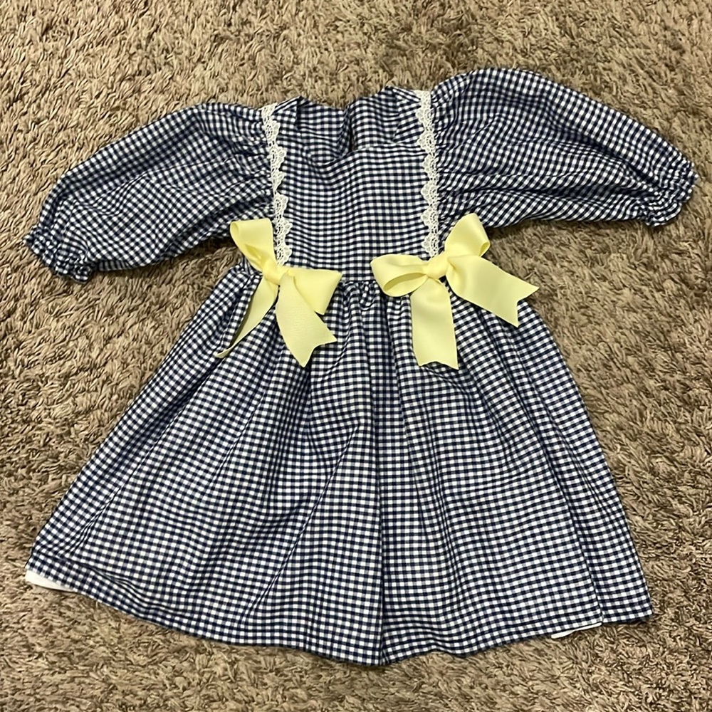 Toddler Girls Vintage Gingham Lined Dress